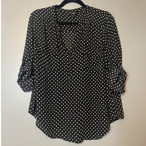 Torrid Black and White Polka Dot Blouse